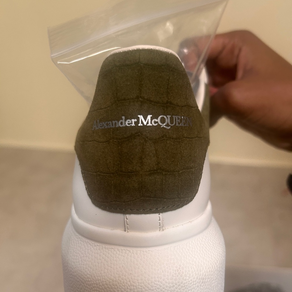 Alexander McQueen White and Olive Men's Shoes